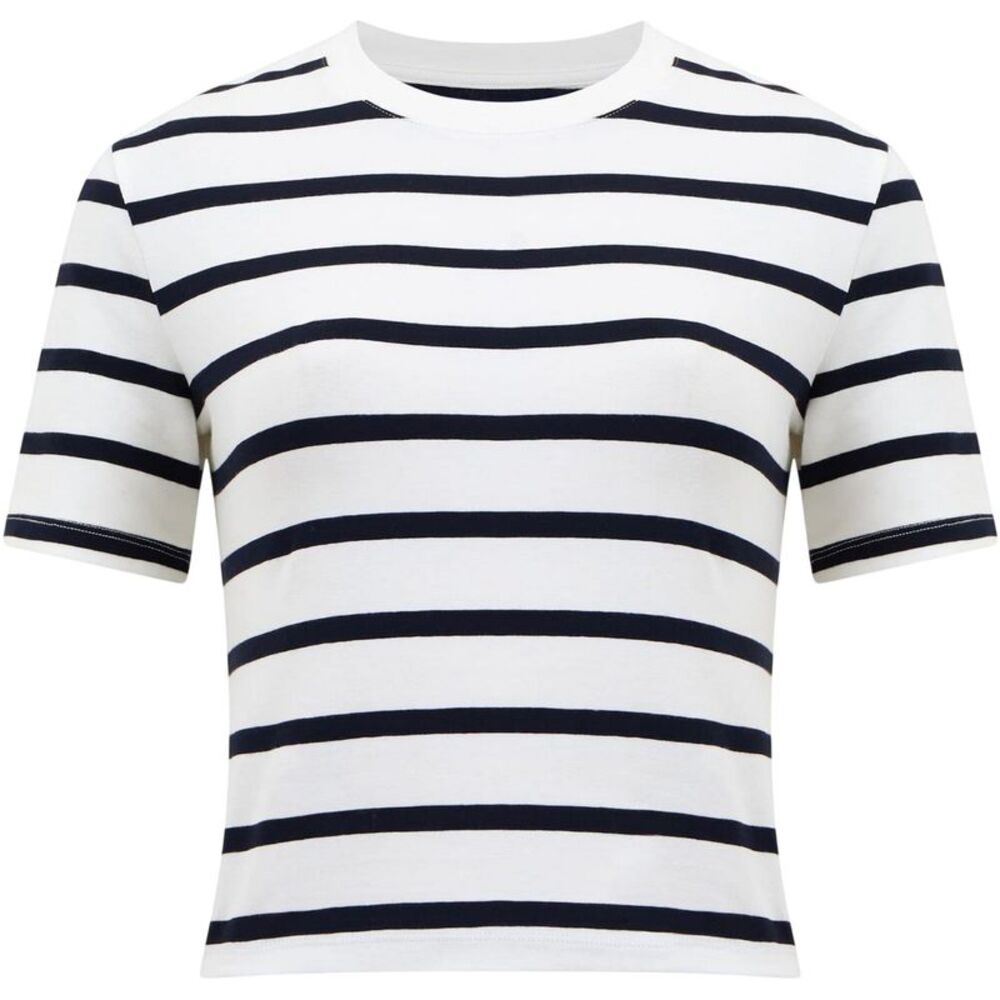French Connection Womens/Ladies Striped Crew Neck / White/Marine